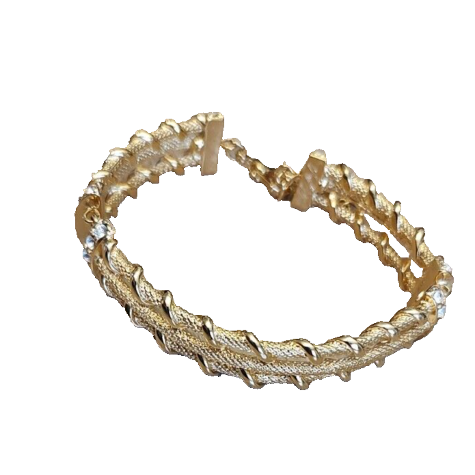 Vintage Jackie Kennedy Camrose Kross Goldtone Rhinestone Link Bracelet 39$
